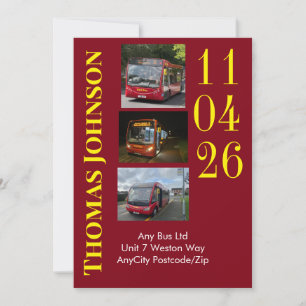 Bus Depot Tour Invitation Personalized