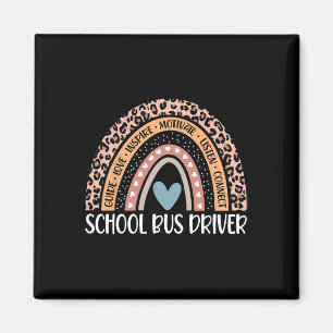 Bus Driver 100th Day Of School Bus Driver Rainbow  Magnet