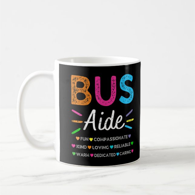 Bus Driver Aide Back to School Matching Group Squa Coffee Mug (Left)