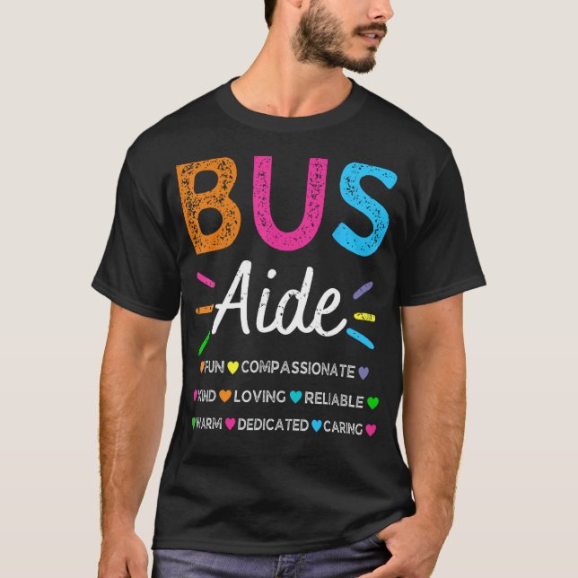 Bus Driver Aide Back to School Matching Group Squa T-Shirt (Front)