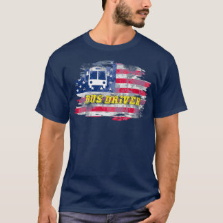 Bus driver american flag T-Shirt