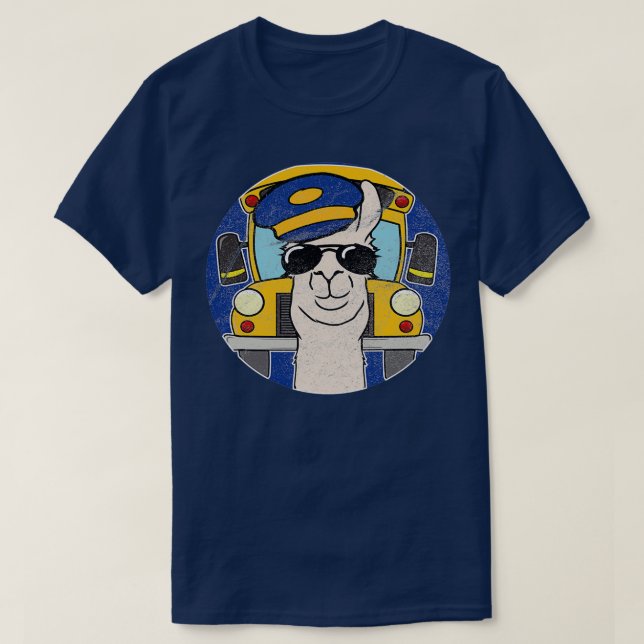 Bus driver bus school bus Lama gift T-Shirt (Design Front)