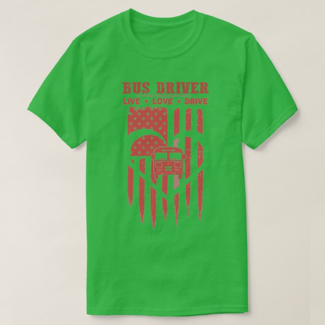 Bus Driver Car Heart T-Shirt (Design Front)