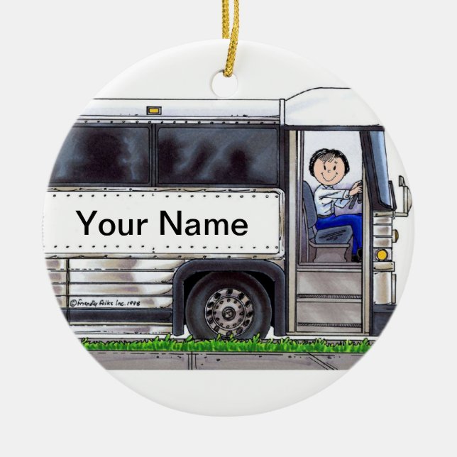 Bus Driver - Female Ceramic Ornament (Front)