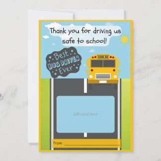 Bus driver gift card holder thank you card