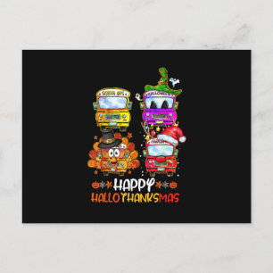 Bus Driver Happy HalloThanksMas Thanksgiving Chris Postcard