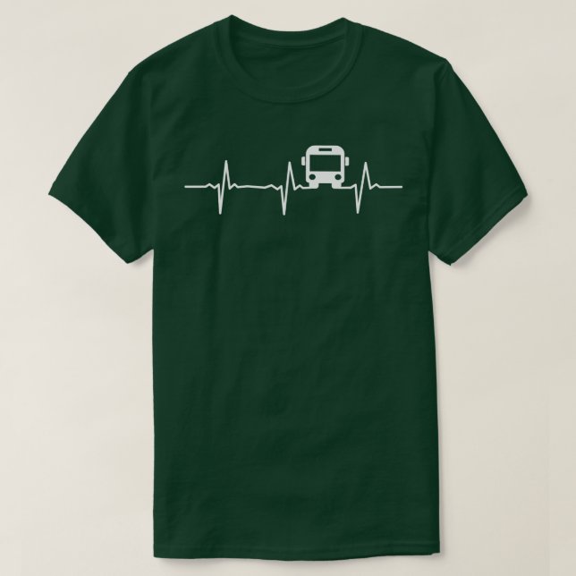 Bus Driver Heartbeat Schoolbus Driver School Bus T-Shirt (Design Front)
