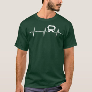 Bus Driver Heartbeat Schoolbus Driver School Bus T-Shirt