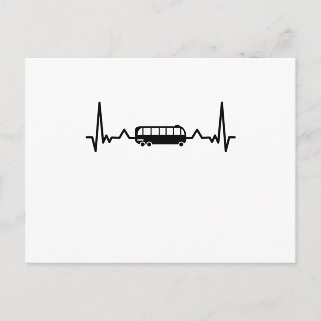 Bus Driver Heartbeat Schoolbus Gifts Postcard (Front)