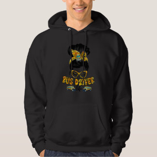 Bus Driver Life Messy Bun Women Back To School Hoodie