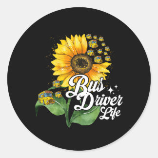Bus Driver Life Suower Funny School Bus Driving Classic Round Sticker