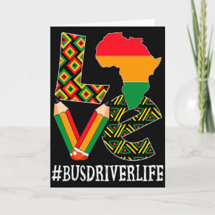 Bus Driver Love Map African American Black History Card