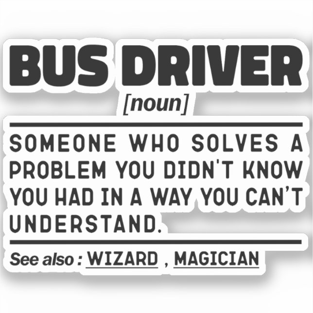 Bus Driver Noun Definition Driving Lover Cool Dad (Front)