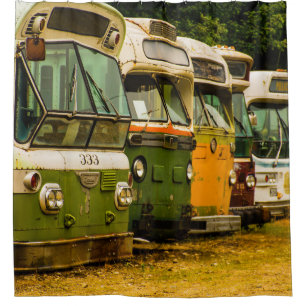 BUS GRAVEYARD SHOWER CURTAIN