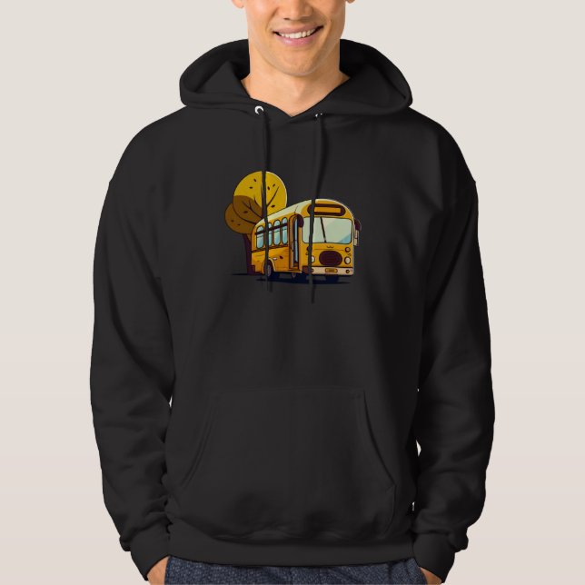 Bus In Front Of Trees Bus Driver Hoodie (Front)