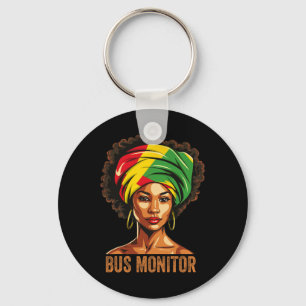 Bus Monitor Afro African American Black History Mo Keychain