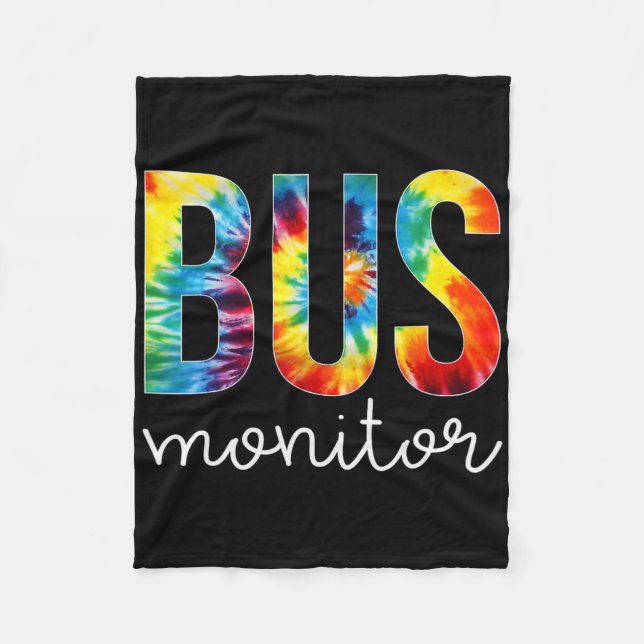 Bus Monitor Tie Dye Appreciation Day Hello Back To Fleece Blanket (Front)