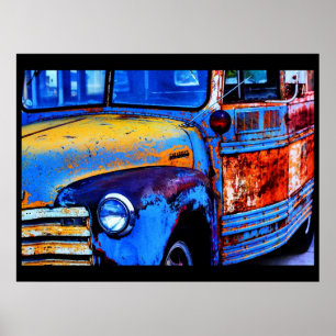 Bus of Many Colours Poster