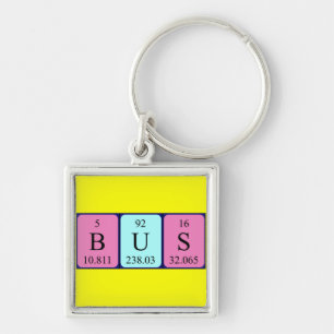 Bus periodic table keyring