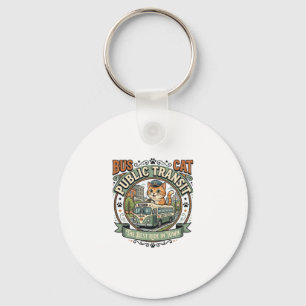 Bus Public Transit Cat Bus Public Transit Cat Vint Keychain