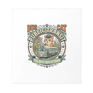 Bus Public Transit Cat Bus Public Transit Cat Vint Notepad