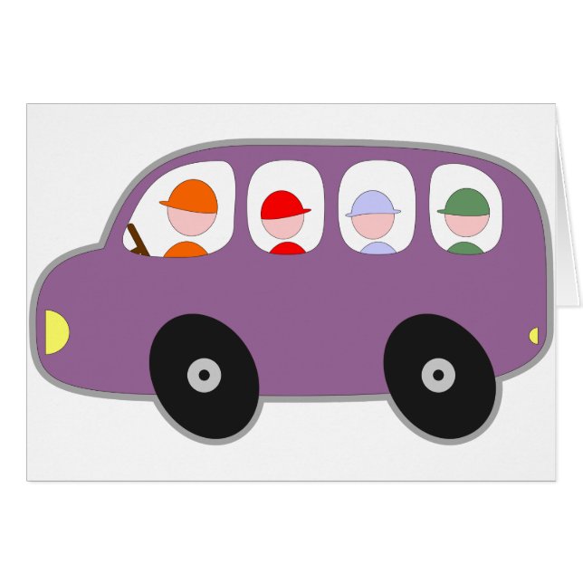 Bus School bus Kids Students Driver Cartoon Cute (Front Horizontal)