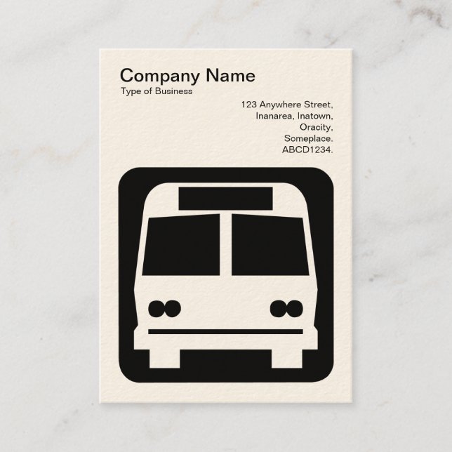 Bus Sign - Black on White (Cream Card) Business Card (Front)