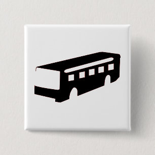 Bus Silhouette 2 Inch Square Button