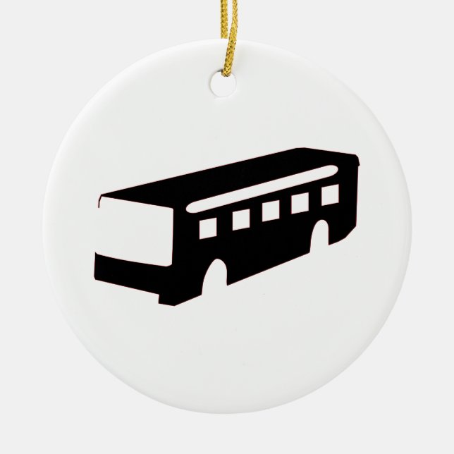 Bus Silhouette Ceramic Ornament (Front)