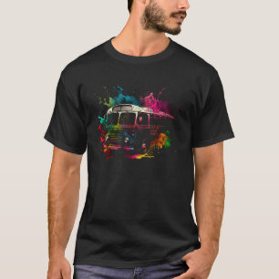 Bus Splash Bus Driver Omnibus Work Bus Coach Retro T-Shirt