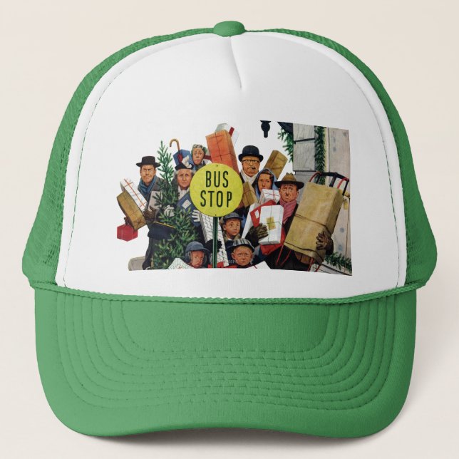 Bus Stop at Christmas Trucker Hat (Front)