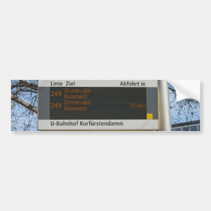 Bus Stop Sign in Berlin Bumper Sticker