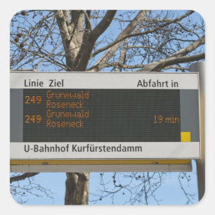 Bus Stop Sign in Berlin Square Sticker