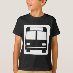 Bus symbol - White on Dark T-Shirt