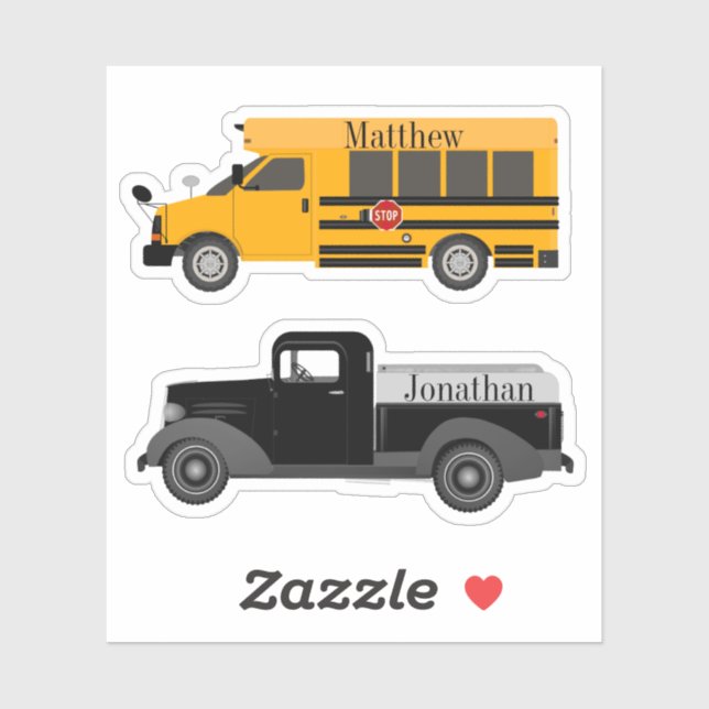 Bus & Truck Contour Vinyl Sticker Labels (Sheet)