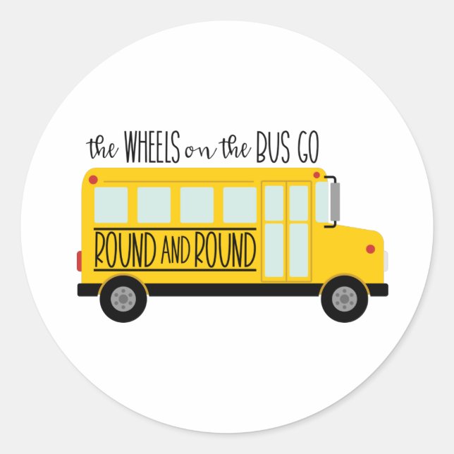 Bus Wheels Song Classic Round Sticker (Front)