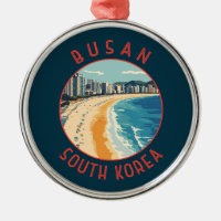 Busan Haeundae Beach Retro Distressed Circle