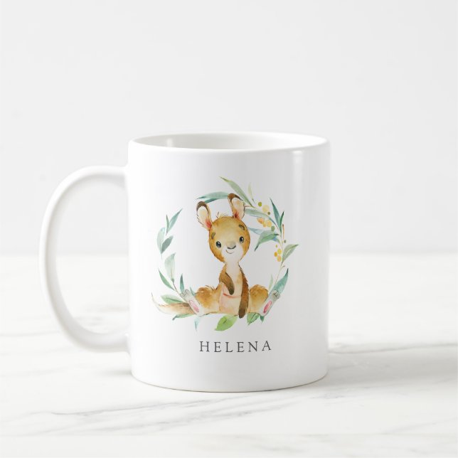 Bush Baby Kangaroo Personalized Coffee Mug (Left)