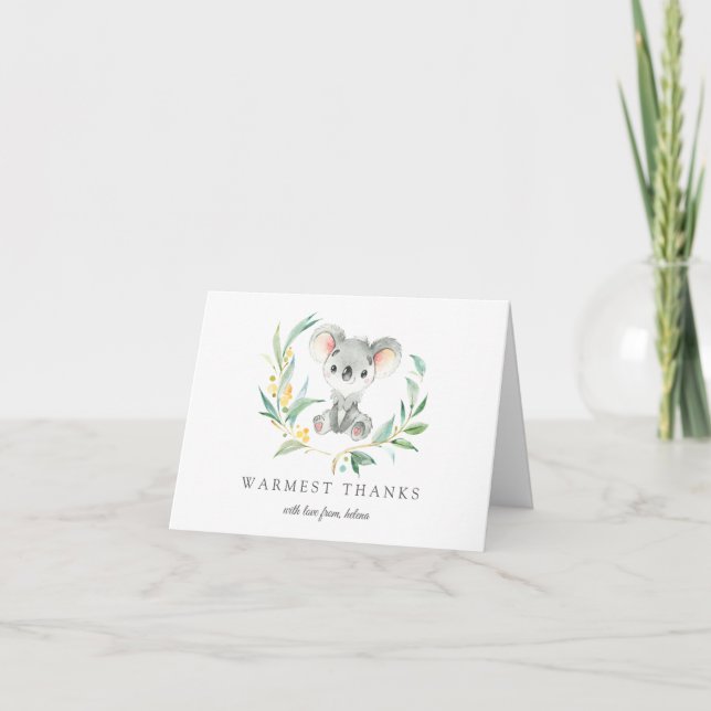 Bush Baby Koala Carte de Merci personnalisée (Devant)