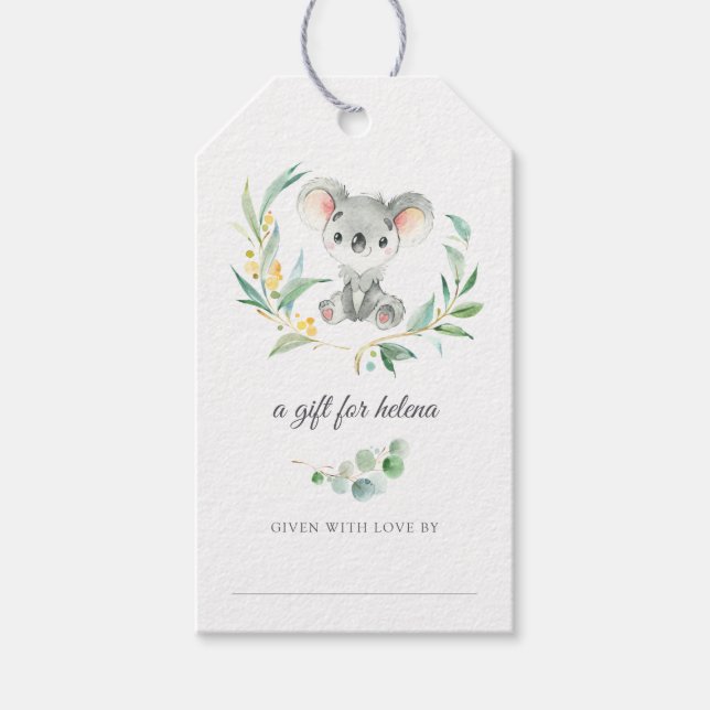Bush Baby Koala Display Shower Tags (Front)