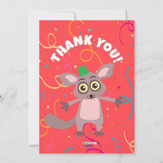 Bush Baby Thank You Cards (Horizontal) (Front)