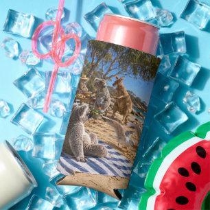 Bush BBQ with Kangaroos and Koalas Seltzer Can Cooler