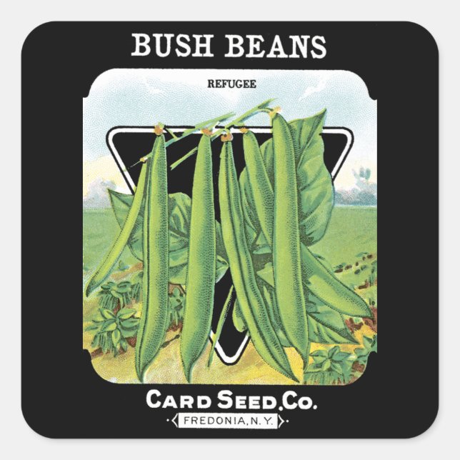 Bush Beans Seed Packet Label (Front)