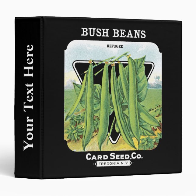 Bush Beans Seed Packet Label Binder (Front/Spine)