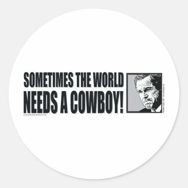 BUSH--COWBOY-White Classic Round Sticker (Front)