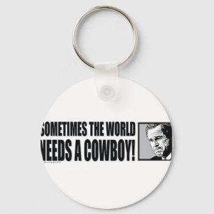 BUSH--COWBOY-White Keychain