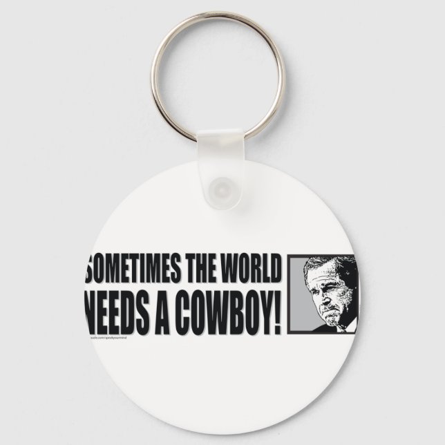 BUSH--COWBOY-White Keychain (Front)
