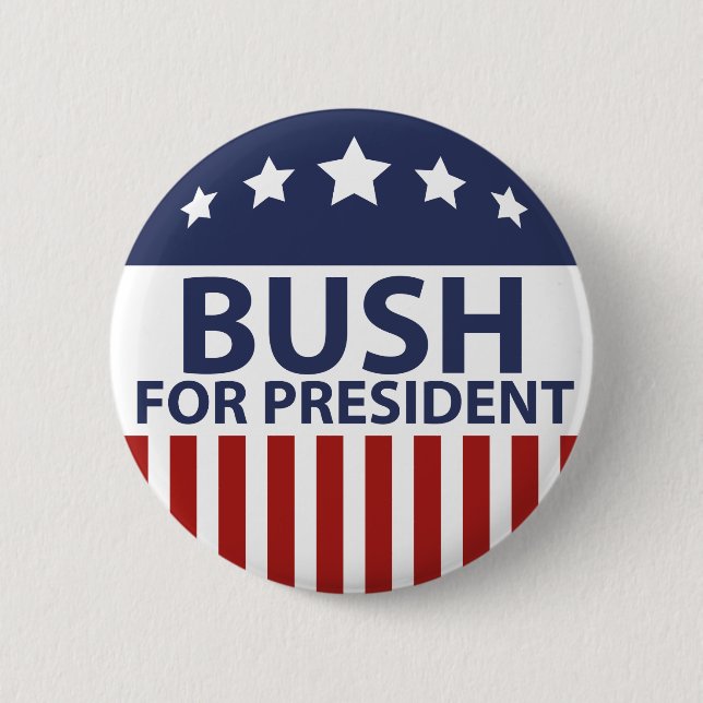 Bush For President 2 Inch Round Button (Front)