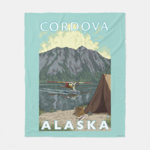 Bush Plane & Fishing - Cordova, Alaska Fleece Blanket