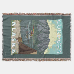 Bush Plane & Fishing - Cordova, Alaska Throw Blanket